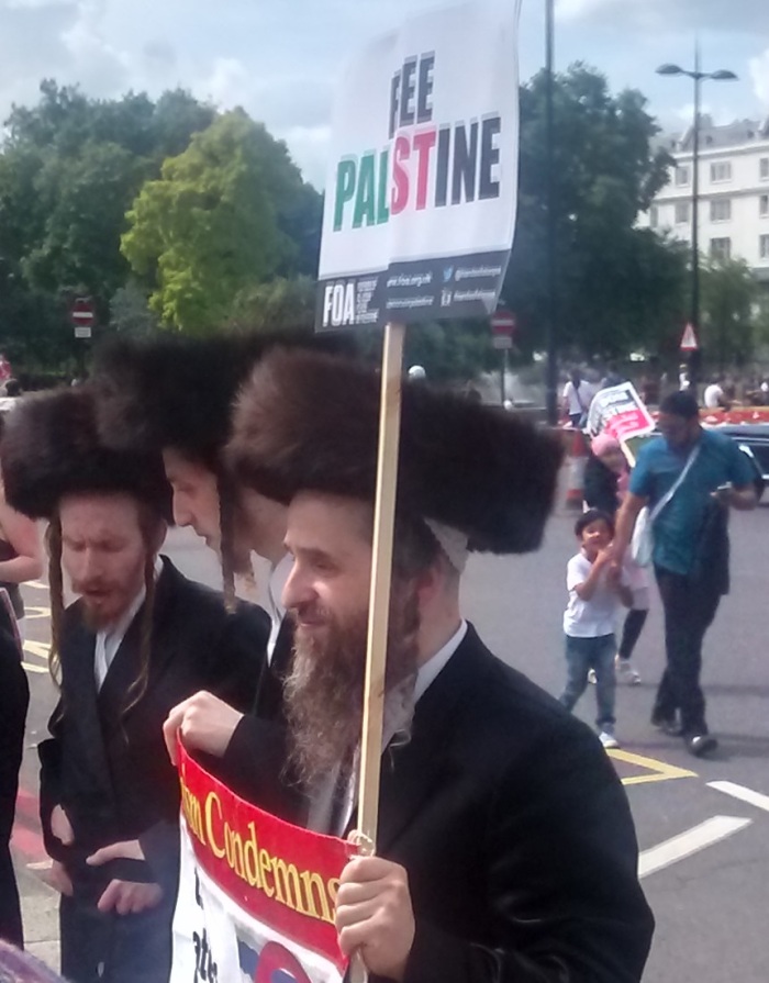 Orthodox Jews on the protest